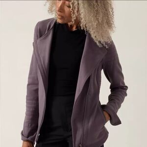 Athleta plum purple motorcycle moto jacket